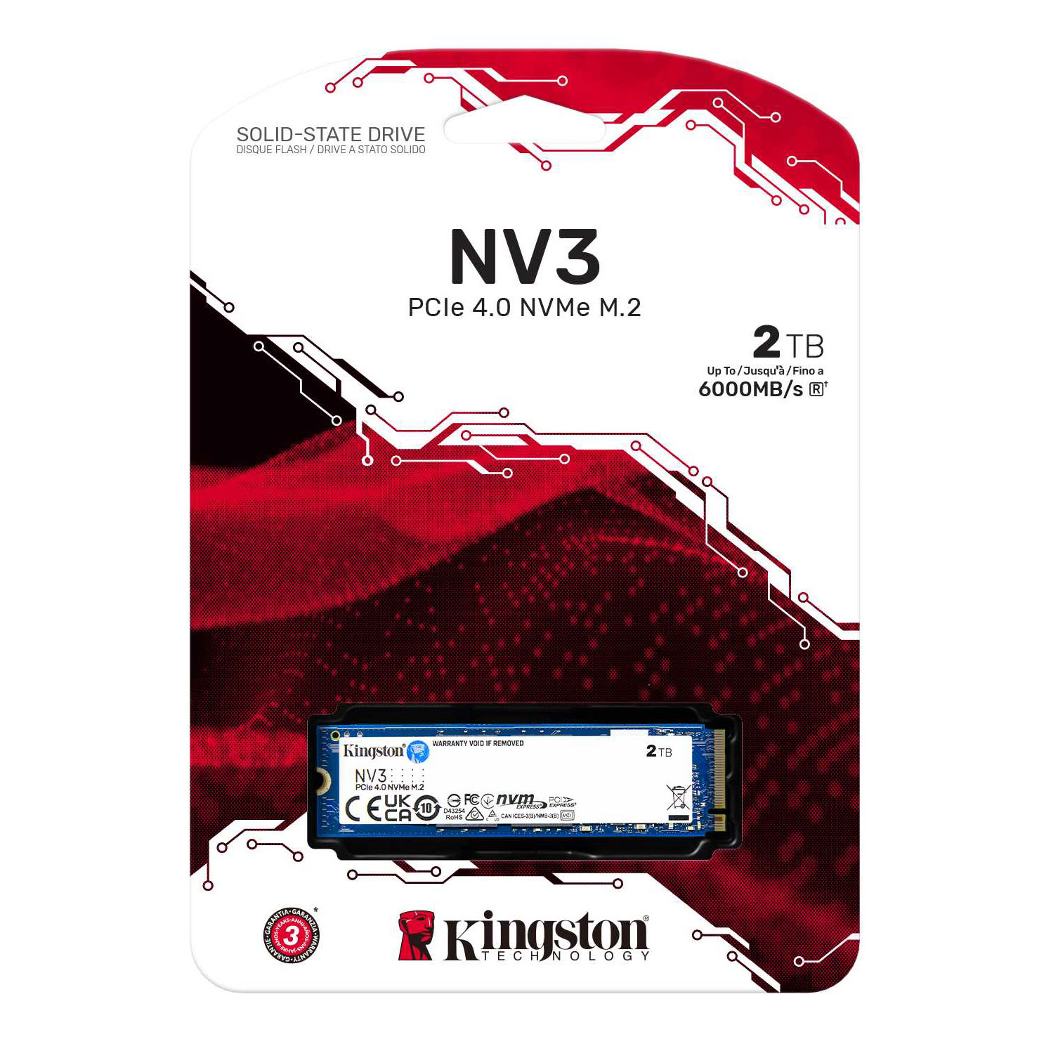Kingston NV3 2To  GEN4 M.2 2280 NVMe SSD